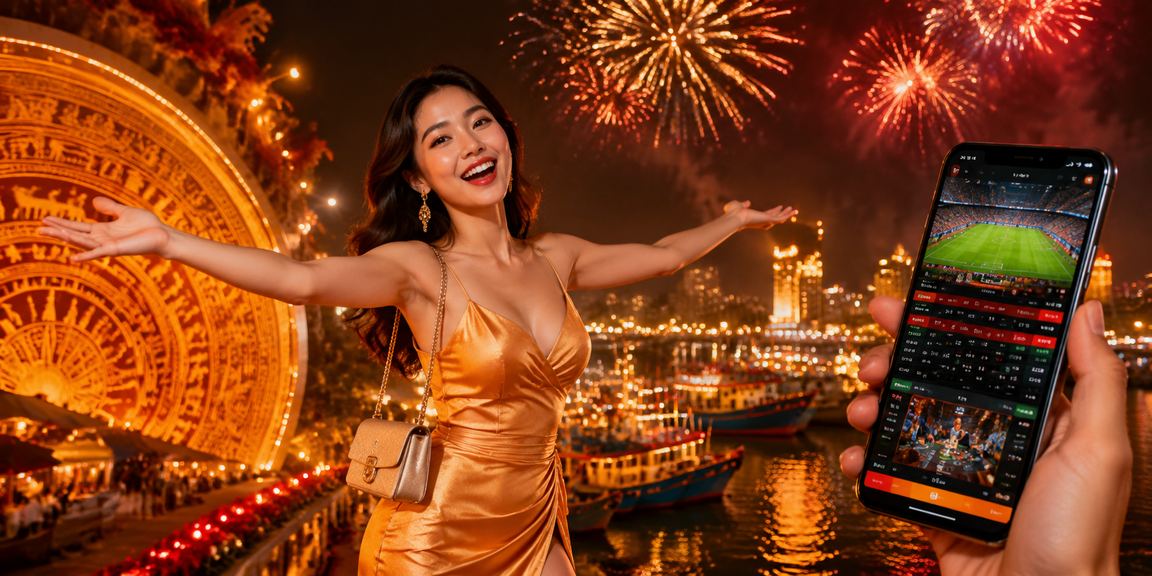 Khung cảnh chợ đêm Vũng Tàu với người dùng trải nghiệm giải trí trực tuyến trên mobile
